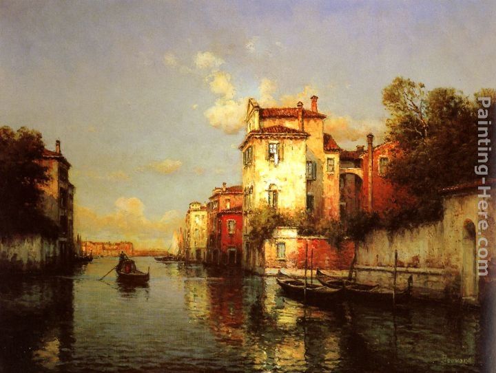 Antoine Bouvard Gondola on a Venetian Canal